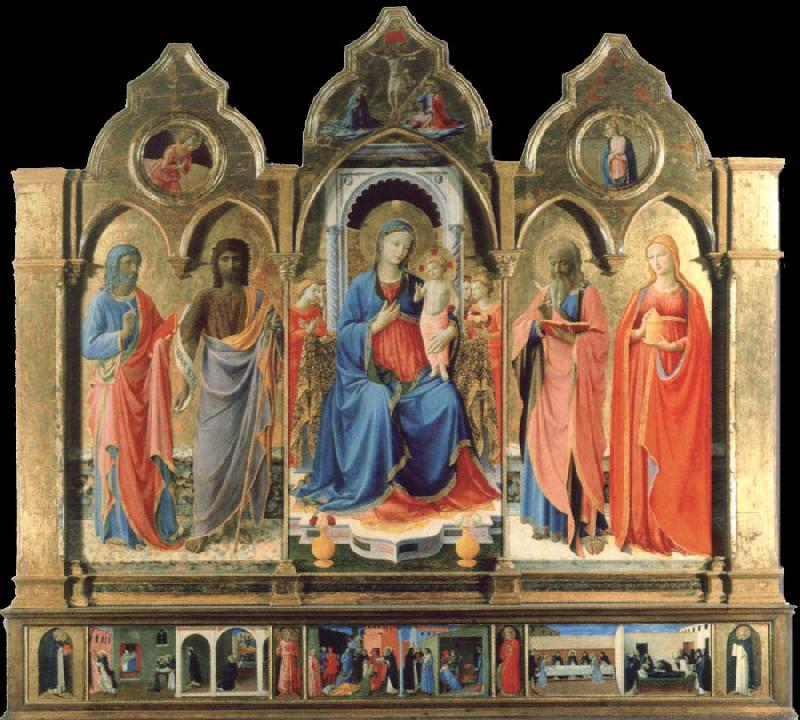 Fra Angelico Virgin and child Enthroned with Four Saints